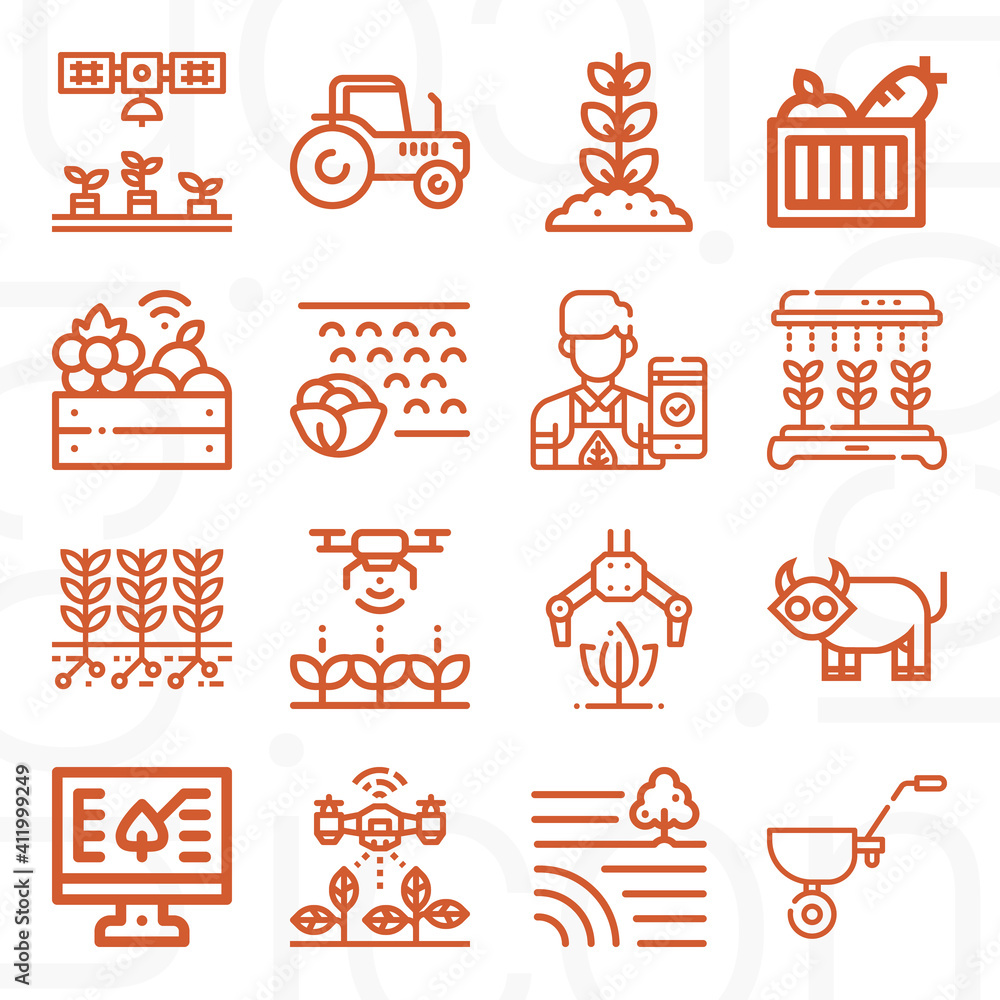 16 pack of do work  lineal web icons set