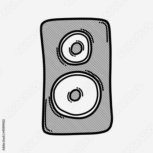 speaker doodle vector icon. Drawing sketch illustration hand drawn line eps10