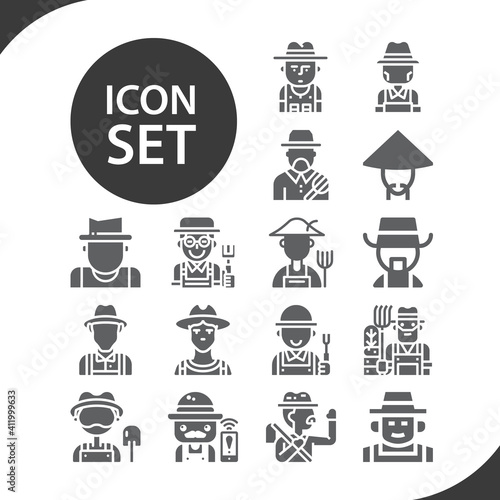 Simple set of wisconsin related filled icons.