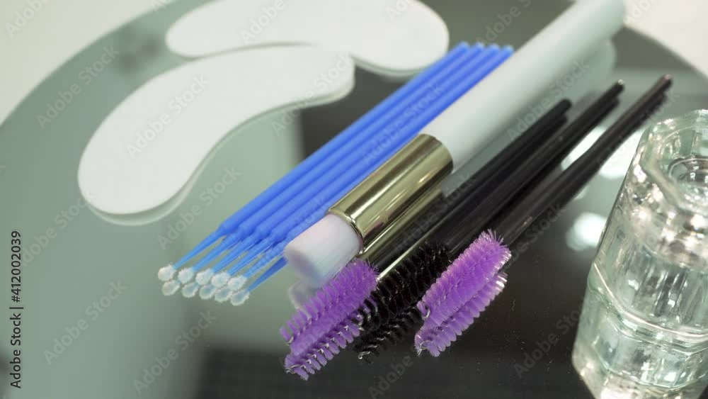 Various brushes for eyelash extension procedure Various brushes for eyelash extension procedure