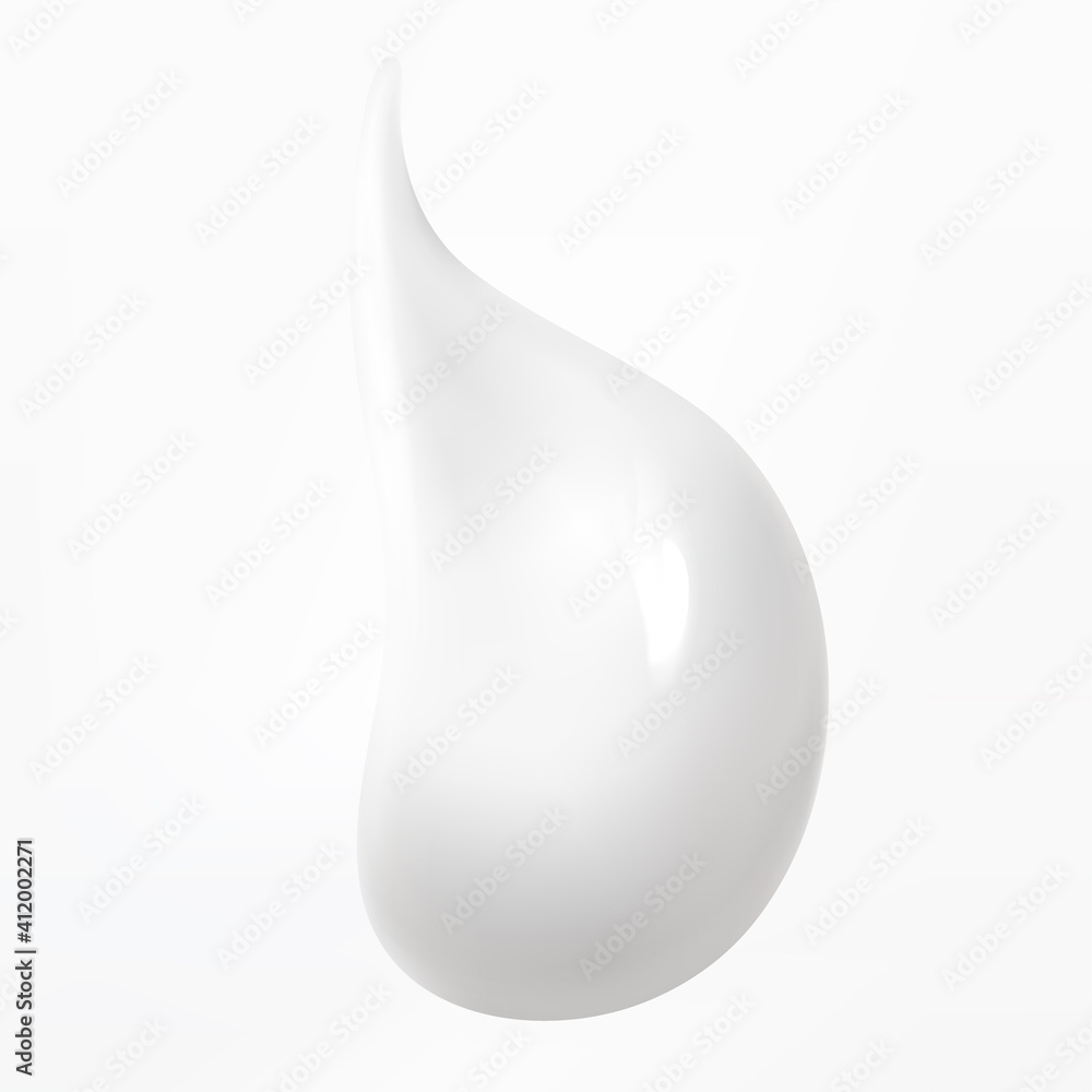 White cream, realistic vector illustration. White cream, realistic vector illustration.