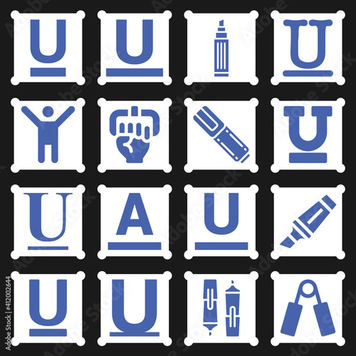 16 pack of performed  filled web icons set
