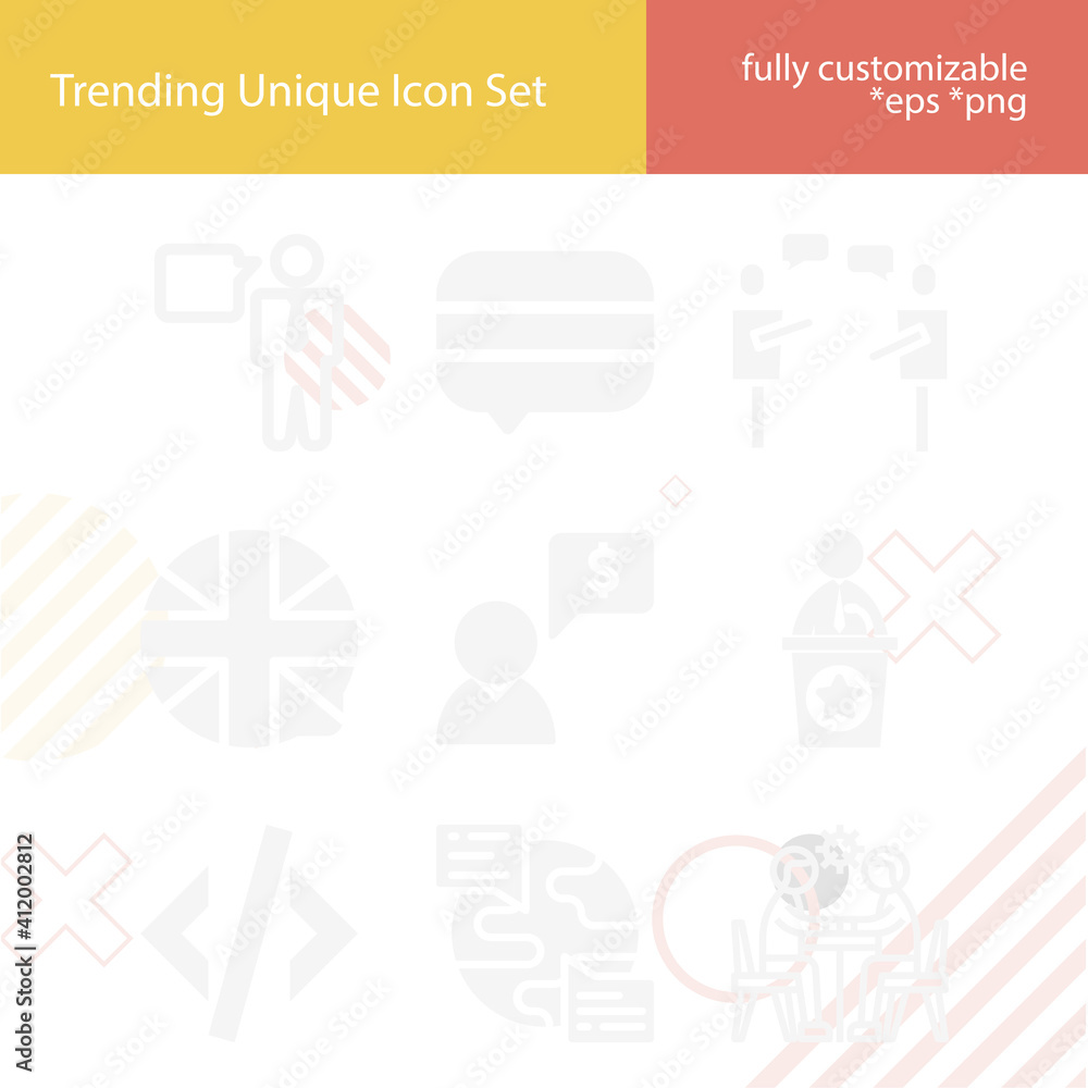 Simple set of spoken related filled icons. Simple set of spoken related filled icons.