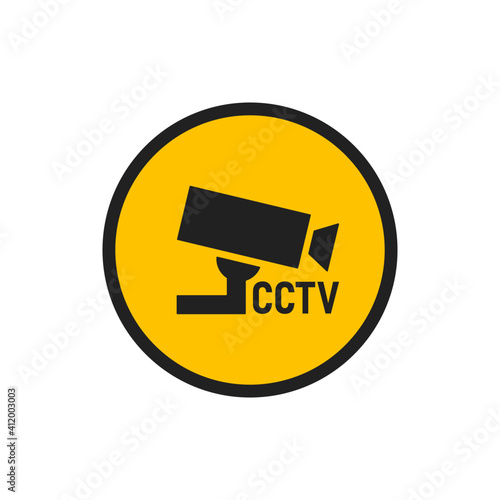 CCTV icon set. Security camera illustration symbol. Safety video sign, warning concept in vector flat
