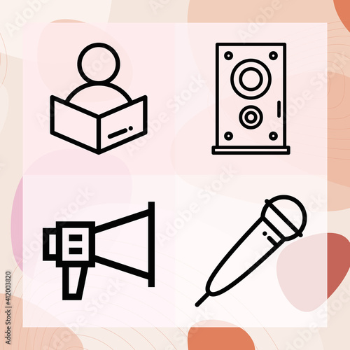 Simple set of narrator related lineal icons