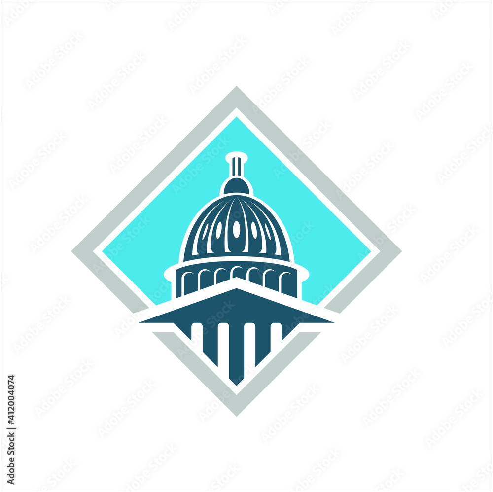 illustration of capitol building city, capitol icon.