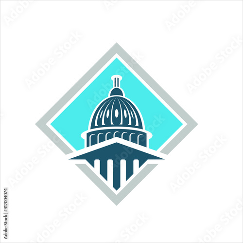 illustration of capitol building city, capitol icon.