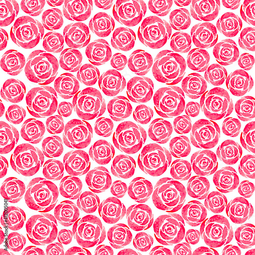Roses of different sizes on a white background.