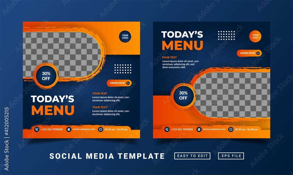 Flyer or social media post themed special food menu template Stock ...