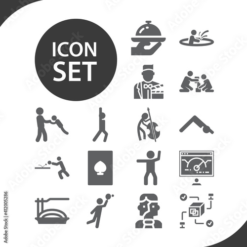 Simple set of acting related filled icons.
