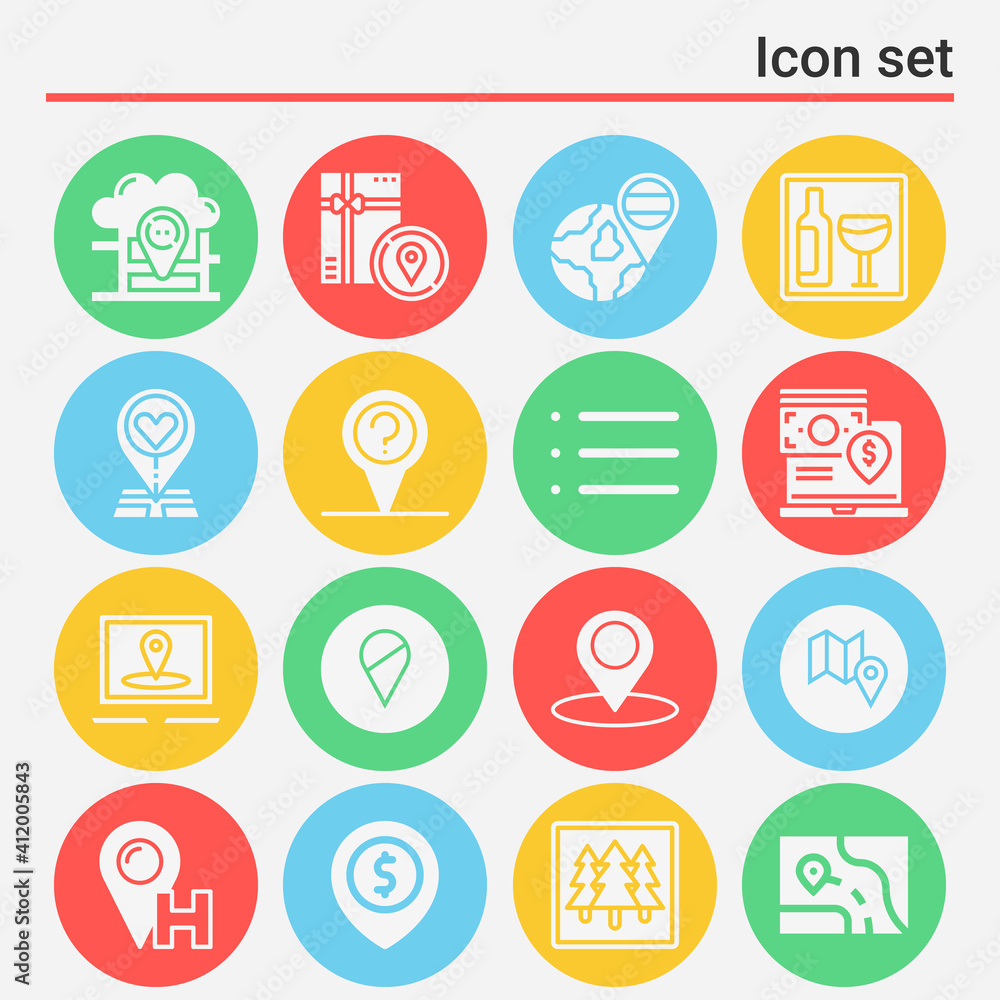 16 pack of placement filled web icons set 16 pack of placement filled web icons set