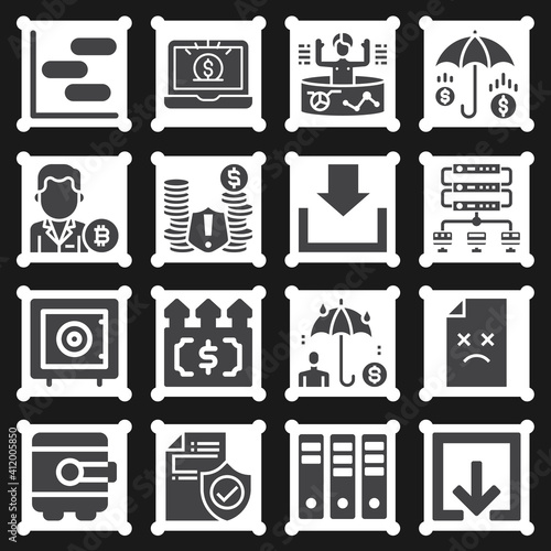 16 pack of deposit  filled web icons set