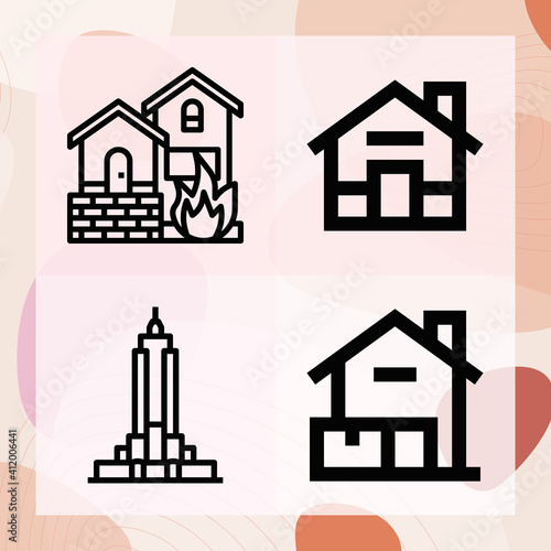 Simple set of senate related lineal icons
