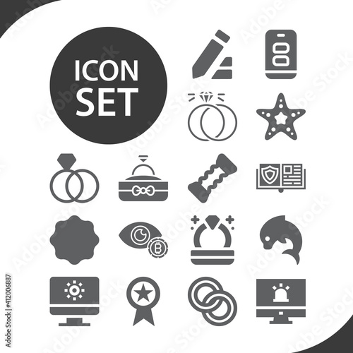 Simple set of silver related filled icons.