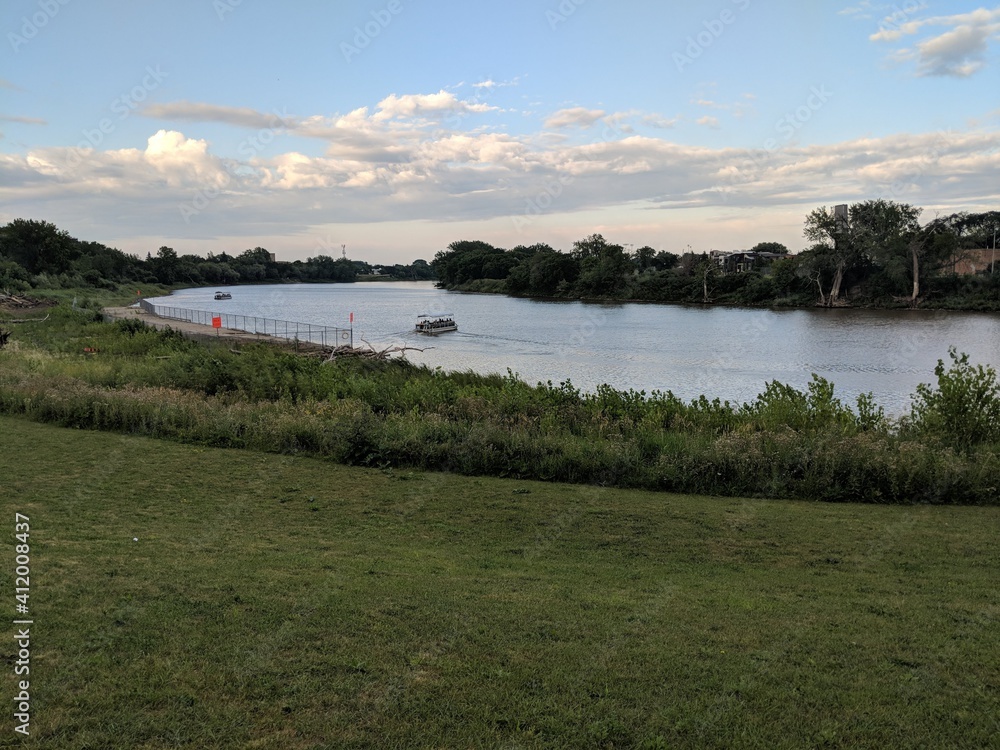 sunset over the lake