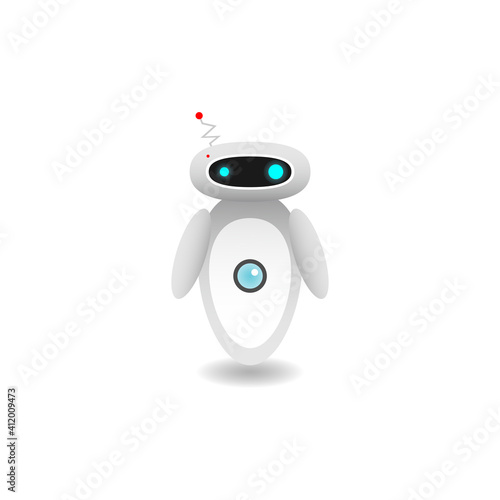 Illustration of Futuristic Android Robot Character. Vector Cartoon Illustration Design.