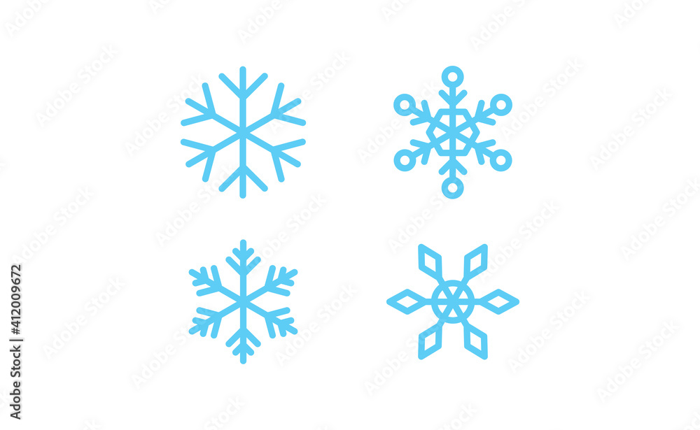 Snow flake linear vector icon collection. Snowflakes christmas decoration elements. Snow flake linear vector icon collection. Snowflakes christmas decoration elements.