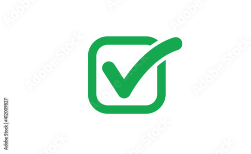 Checkmark tick green icon. Symbol of approval check mark.