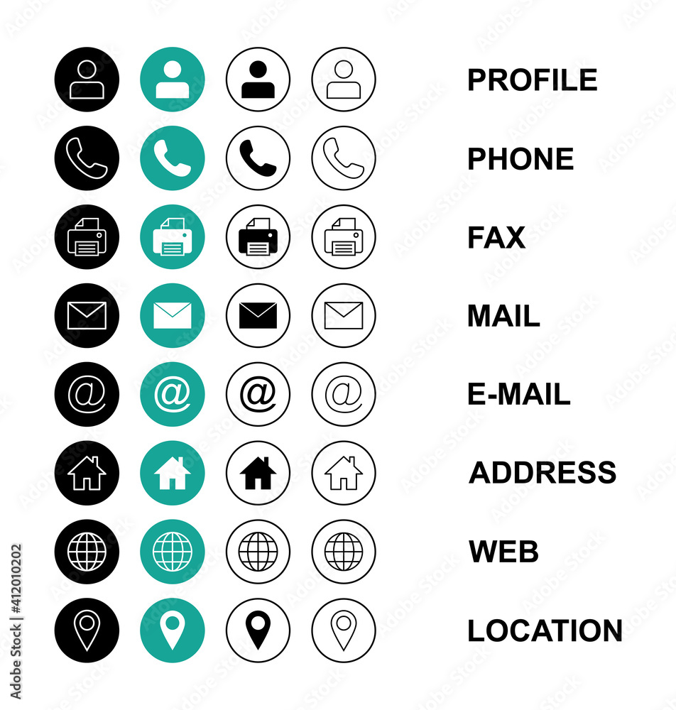 Web icon set. Business card contact information icon. Contact us icon set Web icon set. Business card contact information icon. Contact us icon set