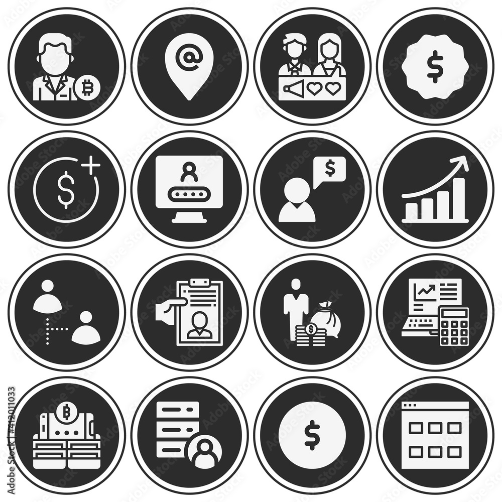 16 pack of cent filled web icons set 16 pack of cent filled web icons set