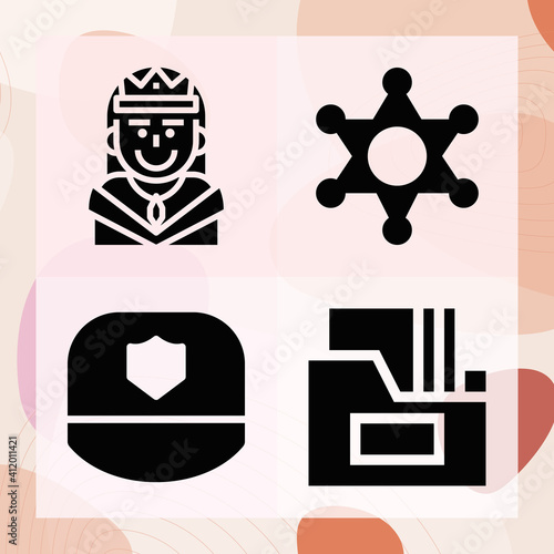 Simple set of authority related filled icons