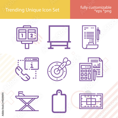 Simple set of exceed related lineal icons.