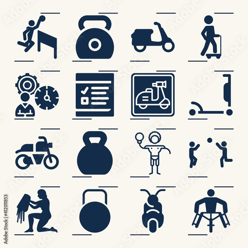Simple set of deployment related filled icons.