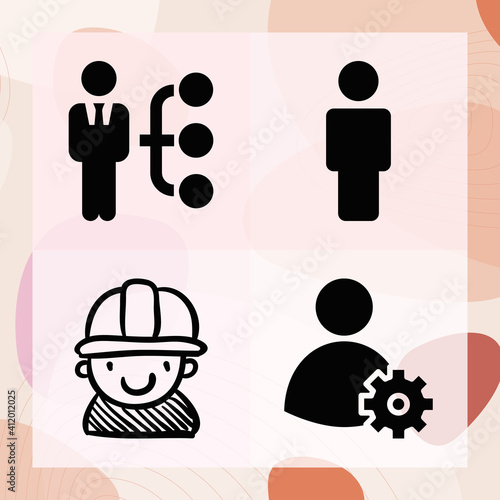Simple set of singular related filled icons