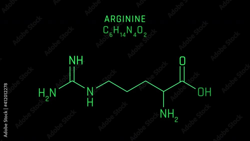Arginine Molecular Structure Symbol Neon Animation on black background Arginine Molecular Structure Symbol Neon Animation on black background