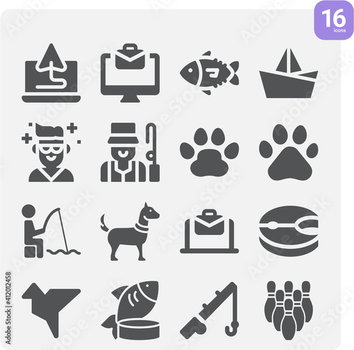 Simple set of cats related filled icons.