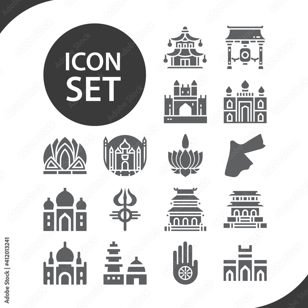 Simple set of delhi related filled icons.