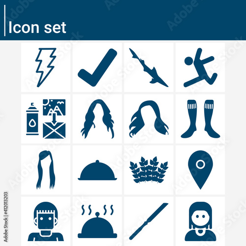 Simple set of hairs related filled icons.