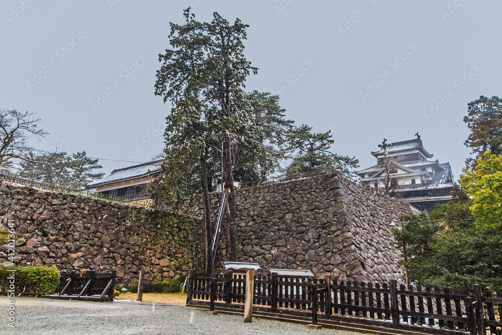 冬の松江城の風景