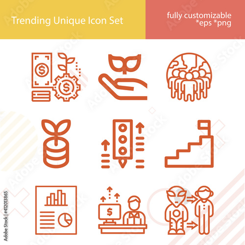 Simple set of evolution related lineal icons.