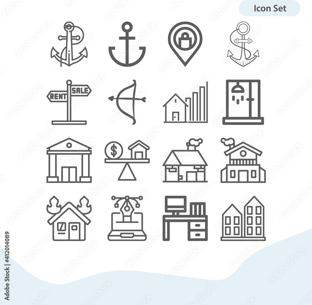 Simple set of tenants related lineal icons.