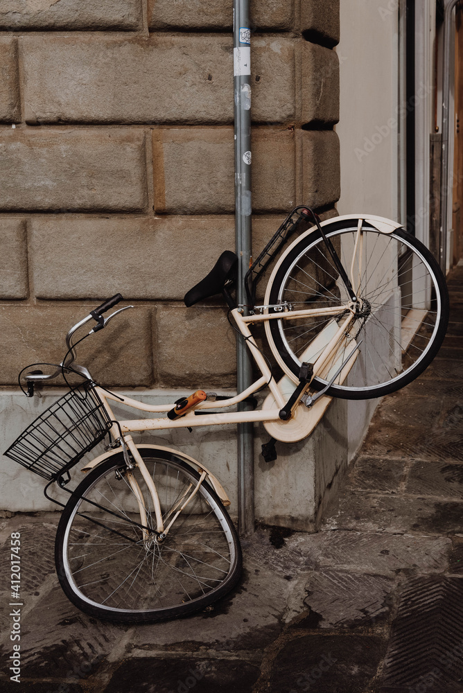 old bicycle in the street