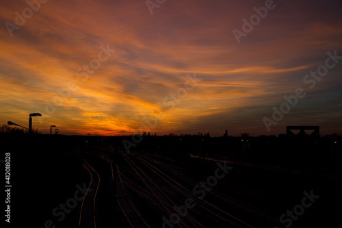 Evening colorful sky after sunset.