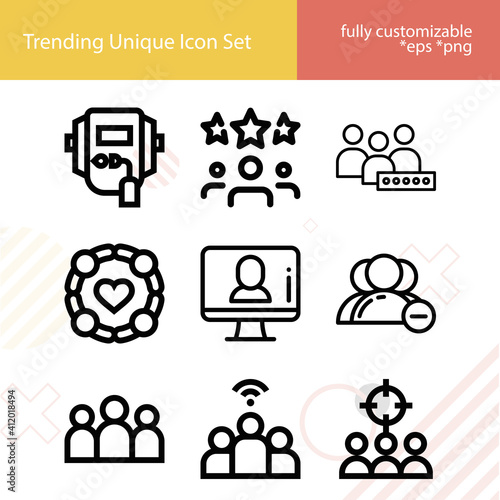 Simple set of bonding related lineal icons.