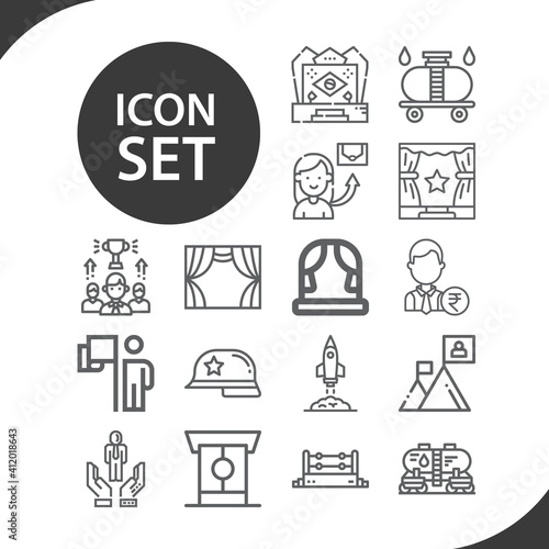 Simple set of pioneer related lineal icons.