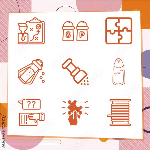 Simple set of 9 icons related to sulfate
