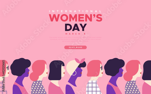 International Women's day diverse women template