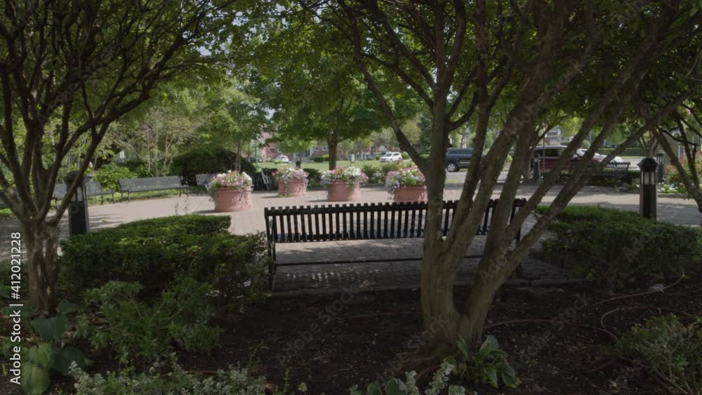 POV Green Space and Park Bench in Garden City Long Island POV Green Space and Park Bench in Garden City Long Island