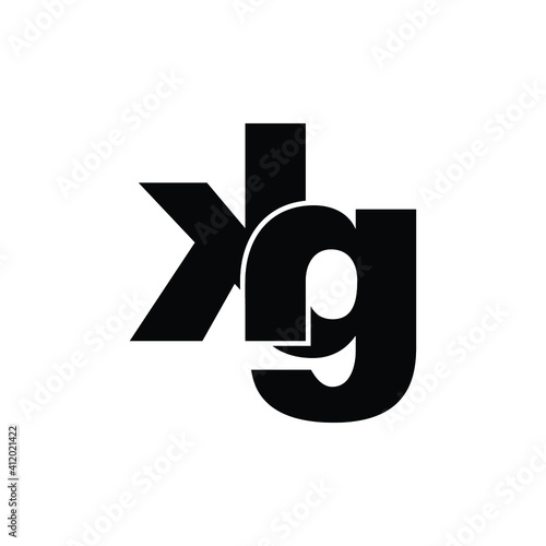 Letter KG simple logo design vector