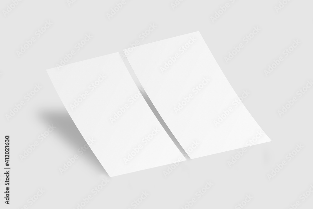 Realistic blank A4 flyer brochure for mockup. Paper or poster illustration. 3D Render. Realistic blank A4 flyer brochure for mockup. Paper or poster illustration. 3D Render.