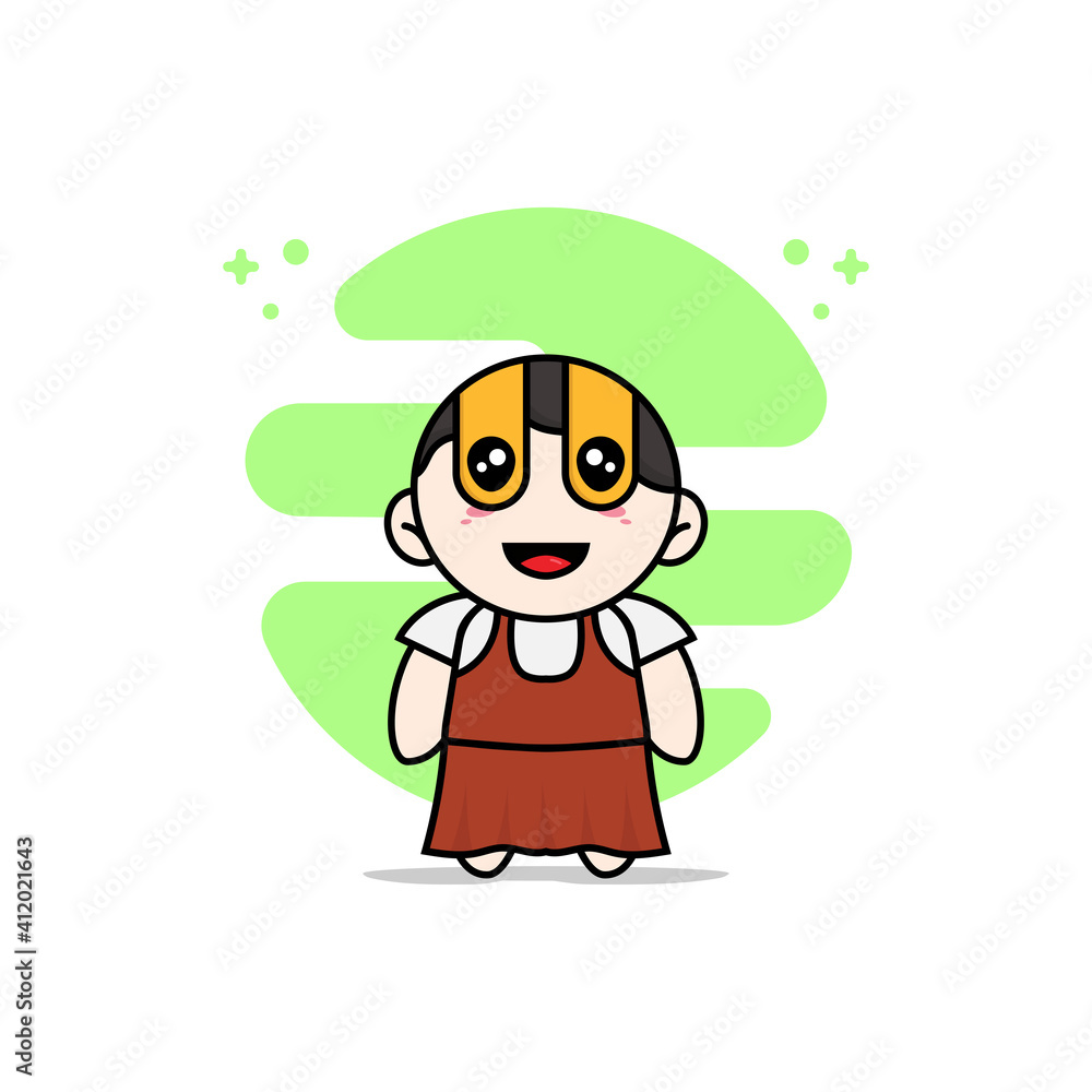 Cute girl character wearing superhero costume. Cute girl character wearing superhero costume.