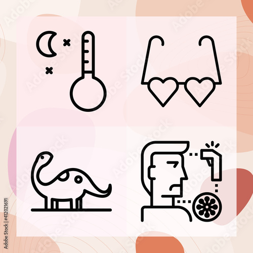 Simple set of temperate related lineal icons