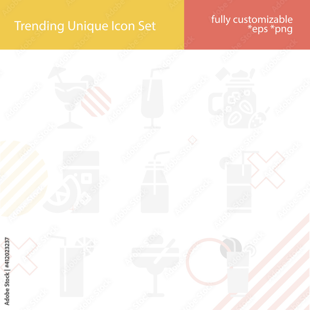 Simple set of fruit juice related filled icons. Simple set of fruit juice related filled icons.