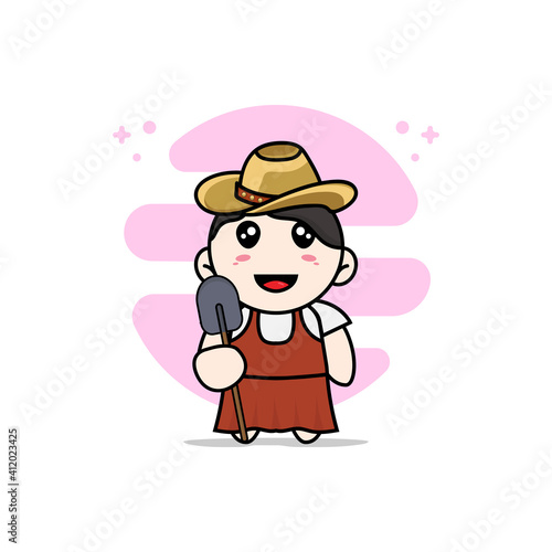 Cute girl character wearing breeder costume.