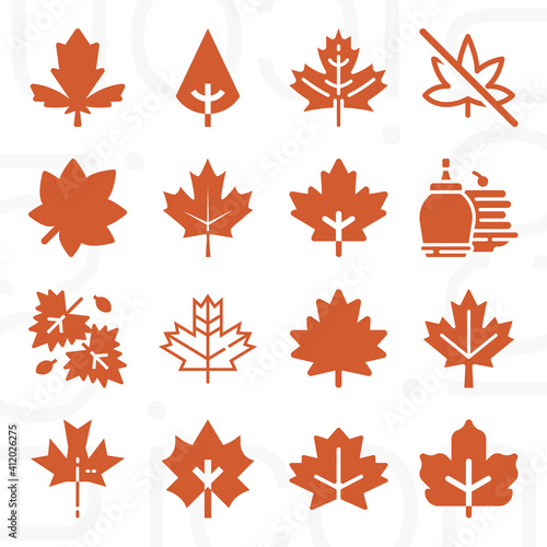 16 pack of flowering tree  filled web icons set