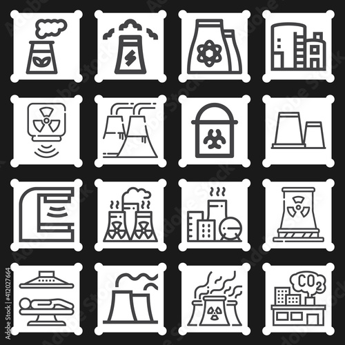 16 pack of radioactive  lineal web icons set